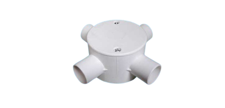 Four Way Circular Box / Intersection Box with cover
