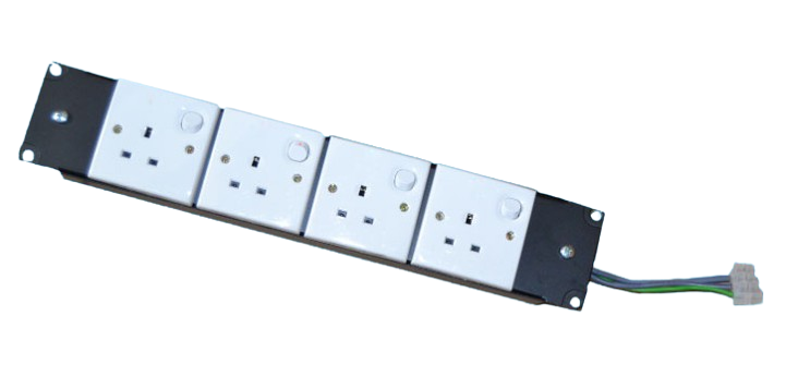 Power Panel - Rack Mount - 4 way - with 13A S/O

