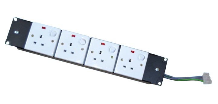 Power Panel - Rack Mount - 4 way - with 13A S/O Indicator type