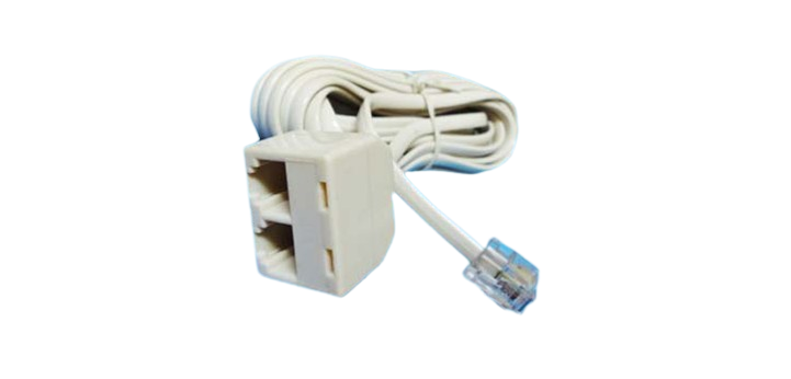 PLUG TO DUAL  JACK EXTENSION CORD 15 FEET - 6P4C
