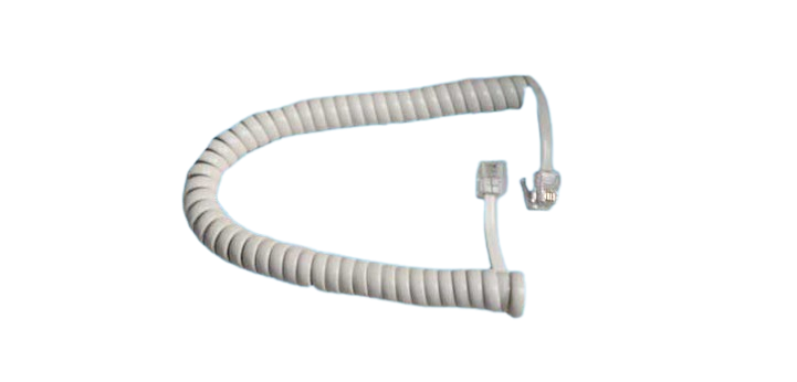 COILED CORD 15 FEET - 4P4C - White

